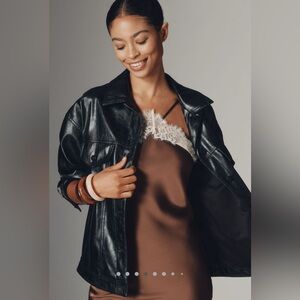 NWOT Anthropologie PILCRO Weston Faux Leather Boyfriend Jacket